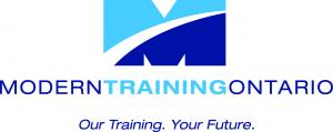 The logo for Modern Training Ontario - a stylized letter M with arch running through the letter, like a bridge, symbolizing road travel.