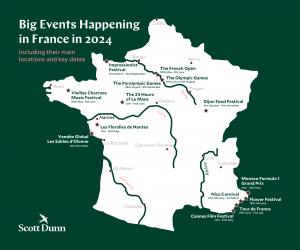 Map Showing The Location of Big Events Happening in France in 2024
