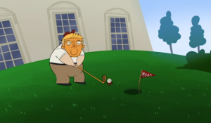 Trump golfing on White House lawn