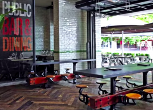 the beauty of the Vintage-Industrial style dining as shown on Main Street cafe, in America