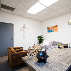 Inside look at the serene and welcoming office of Mindful Insights Psychotherapy, 5511 Tomken Rd, Mississauga, designed for comfort and confidentiality in therapy sessions.