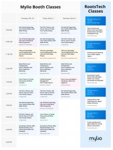 Class Schedule for Mylio and The Photo Managers at RootsTech 2024