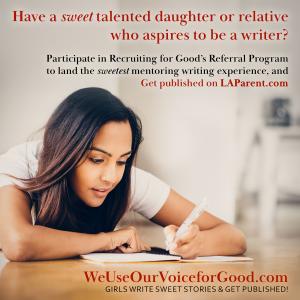 Have a talented daughter or relative who loves to write and get published? We Use Our Voice for Good is especially made for her www.WeUseOurVoiceforGood.com