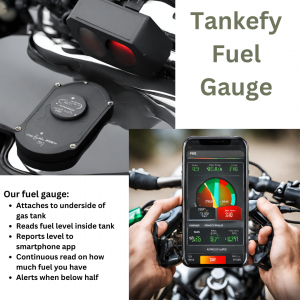 Fuel gauge attached outside gas tank with phone app to report fuel levels