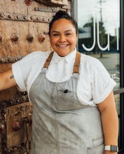 Chef Evelyn Garcia, a 2010 CIA graduate, celebrated as a Top Chef finalist and co-founder of Jūn & Kin HTX.