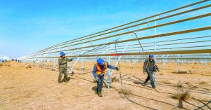 A common installation of PV panels on a PV project.
