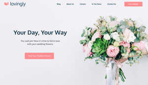 Lovingly Weddings guides happy couples through questions about their upcoming wedding, helping inspire thoughts and ideas, while providing a curated list of talented local wedding florists.