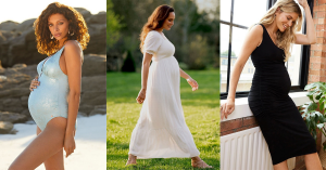 The Mamba maternity swimwear, the Elis  and Caroline Maxi dresses by Seven Women are  all part of the Spring 2024 Resort Collection