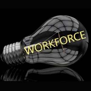 Image of a clear lightbulb with the word "Workforce" across the front of it.