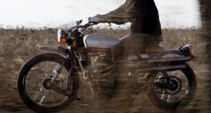 Gryffin 450 riding through a cornfield