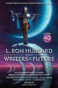 "Star Catcher" a painting by Dan dos Santos as the cover art to L. Ron Hubbard Presents Writers of the Future Volume 40.