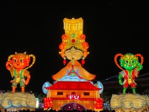 Lanterns were created representing mythological characters from Taiwanese folklore.