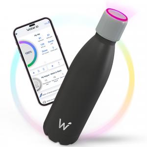 water.io app and Black Bottle