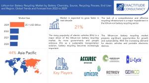 Lithium-Ion Battery Recycling Market to hit USD 25.1 Billion by 2030,at a CAGR of 21% by Exactitude Consultancy