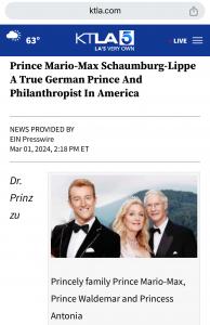 KTLA Prince Mario-Max Schaumburg-Lippe Philanthropist