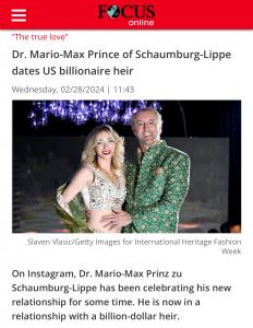 Focus Magazine Prince Mario-Max Schaumburg-Lippe dates Andrea John AJ Catsimatidis