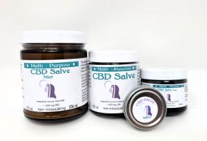 The Sisters sell their homemade salve in four sizes of jars, picture depicts largest 8 oz to smallest 1/2 oz