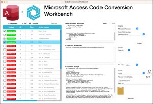 Microsoft Access Code Conversion Workbench - Converts VBA to FileMaker Pro Scripts