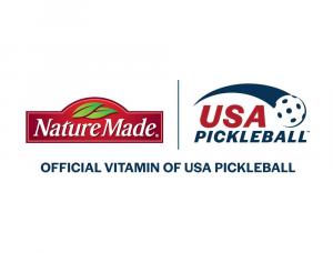 Logos of both USA Pickleball and NatureMade