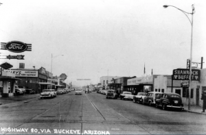 Old photo of the once stagecoach trail for the old west