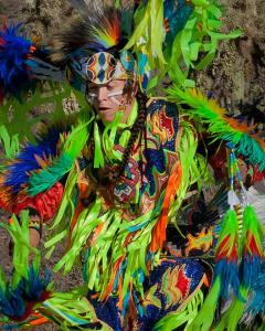 Brian Hammill dances in full regalia in the desert