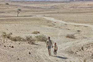 Children walking in drought stricken Tigray Ethiopia