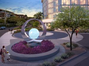 Gordon Huether's "Circle of Life" Sculpture at the entrance to Caesars Republic, Scottsdale, AZ