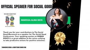 Marissa Alma Nick Official Speaker for The Social Good Conferences for Human Rights