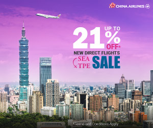 China Airlines Seattle to Taipei Promotion Banner