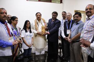 Indian Minister Culture and Tourism welcoming MageQuill at the opening of the Smart Indian Hackathon 
