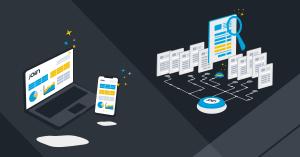 Graphic depicting Joiin's new 2024 features, including a global search feature, transaction rill-downs, and customisable dashboards.