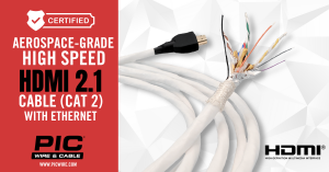 HDMI 2.1 Cable with Connector and Splayed End to show cable detail