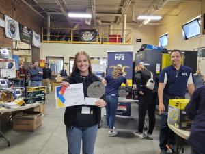 Project MFG Welding Wars 1st Place Individual  winner - Anna Coulumbe from Skyview ICAT