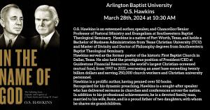 Renowned Author and Speaker O.S. Hawkins to Deliver Easter Message at Arlington Baptist University