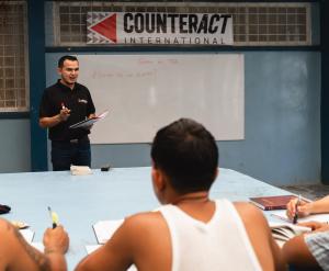 Counteract International teacher provides instruction at juvenile correctional center.