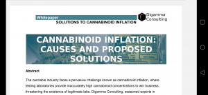 The top of Digamma's title page for their whitepaper covering cannabinoid inflation, causes and solutions.