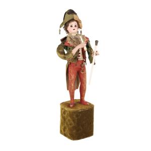 Circa 1885 Smoking Boy Automaton by Leopold Lambert (French), 22 ½ inches tall, mechanically functioning, with original song card pasted to the underside (est. CA$3,500-$5,000).