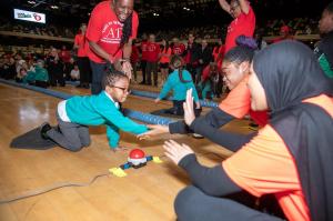 Primary school children take part in the Cool Rowings Comic Relief Charity Challenge