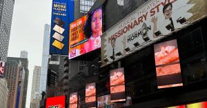 Pledge to Prevent video billboards light up New York City's Times Square throughout April