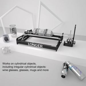 Regular and irregular cylindrical objects that can be engraved with the Longer engraving machine.