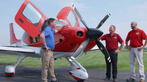 Safety tip training course leaders are (L-R) Allen Buffkin, Hartzell Engine Tech; Tom Heid, Hartzell Aerospace Welding; and Jareth Woody, Hartzell Propeller.