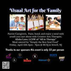 Event Promotion features images of families creating art together.