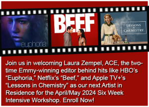 “Beef” and “Lessons in Chemistry” Editor Laura Zempel, ACE, Joins Manhattan Edit Workshop as Artist in Residence