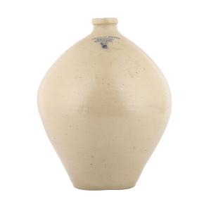 Rare two-gallon salt-glazed jug for Charles Heath Druggist in Kingston, Upper Canada, an early and desirable ovoid jug made in the 1830s, 14 inches tall, restored (est. CA$4,425).