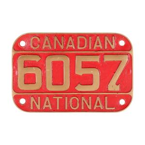 This brass Canadian National Locomotive Number plate #6057 was for a Class U-1-e train built by Montreal Locomotive Works in 1930 and scrapped in 1960 (CA$14,160).