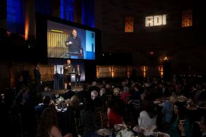 Sen. John Fetterman (D-PA) and former Rep. Adam Kinzinger (R-IL) address RDI's Heroes of Democracy gala in New York.