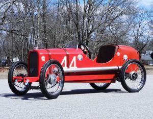 1924 Alpha Romeo half-scale Shriners parade P2 go-cart racer with a steel frame and a wood and spray foam body, and fitted with a gas-powered Honda 200 engine (est. $2,000-$6,000).
