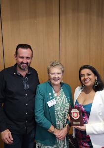 Jamie Buttigieg (CEO Skill Samurai Australia), Christine Owen (Rotary District Governor) and Trisha Mehta (Skill Samurai Franchisee, Carlingford)