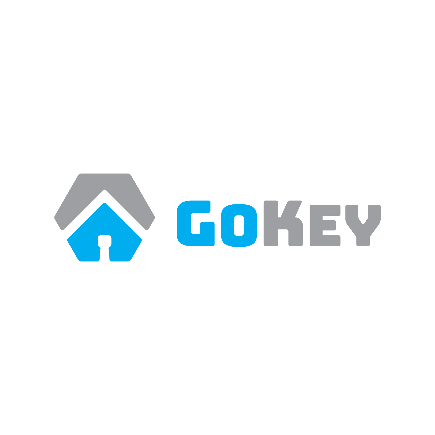 GoKey Logo - Cyan and Silver Full Color