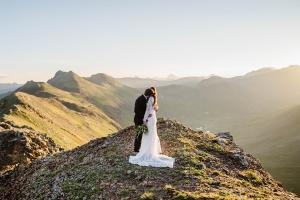 Couple Kissing at Sunrise in Colorado